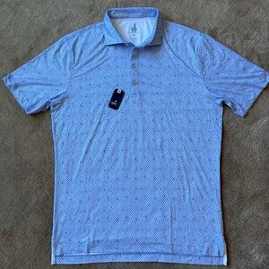 NWT Johnnie-O Featherweight Polo - Purple/Green Botanical Print